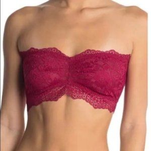 Free People Lacey Looks Bandeau Bra Burgundy Red Small